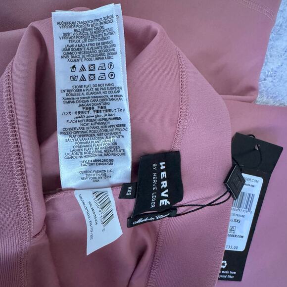 Hervé Léger SET Pink Crop Top & Biker Shorts - Picture 12 of 12